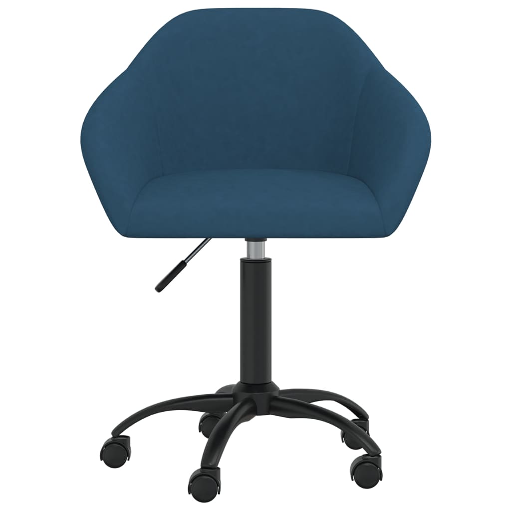vidaXL Eetkamerstoel draaibaar fluweel blauw