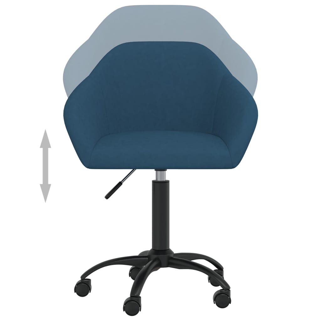 vidaXL Eetkamerstoel draaibaar fluweel blauw