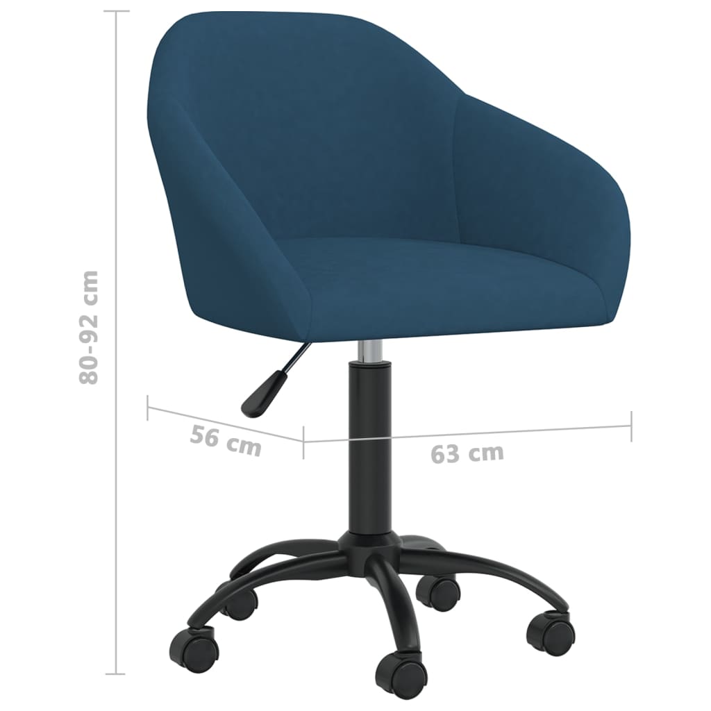 vidaXL Eetkamerstoel draaibaar fluweel blauw