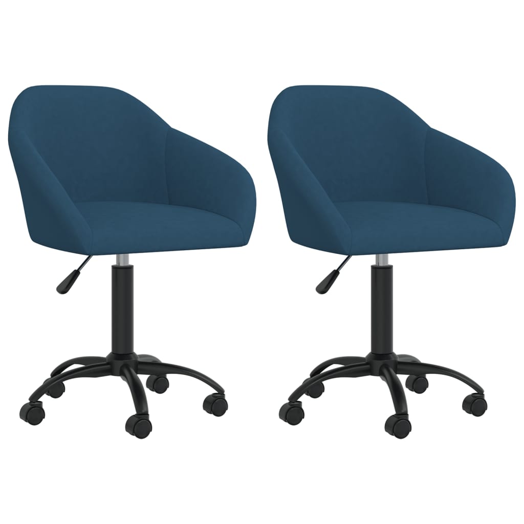 vidaXL Eetkamerstoel draaibaar fluweel blauw