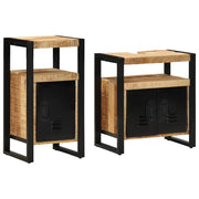 vidaXL Badkamermeubelset met opslag 2 pcs Bruin Massief ruw mango hout