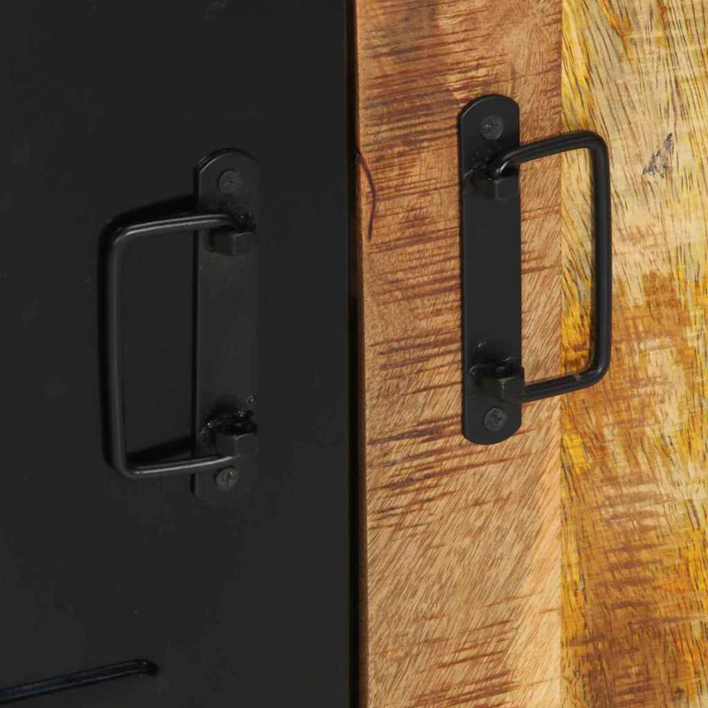 vidaXL Badkamermeubelset met plank met opslag met de deur 2 pcs Bruin Massief Mango Hout