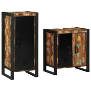 vidaXL Badkamermeubelset met plank met opslag met de deur 2 pcs Bruin Massief Mango Hout