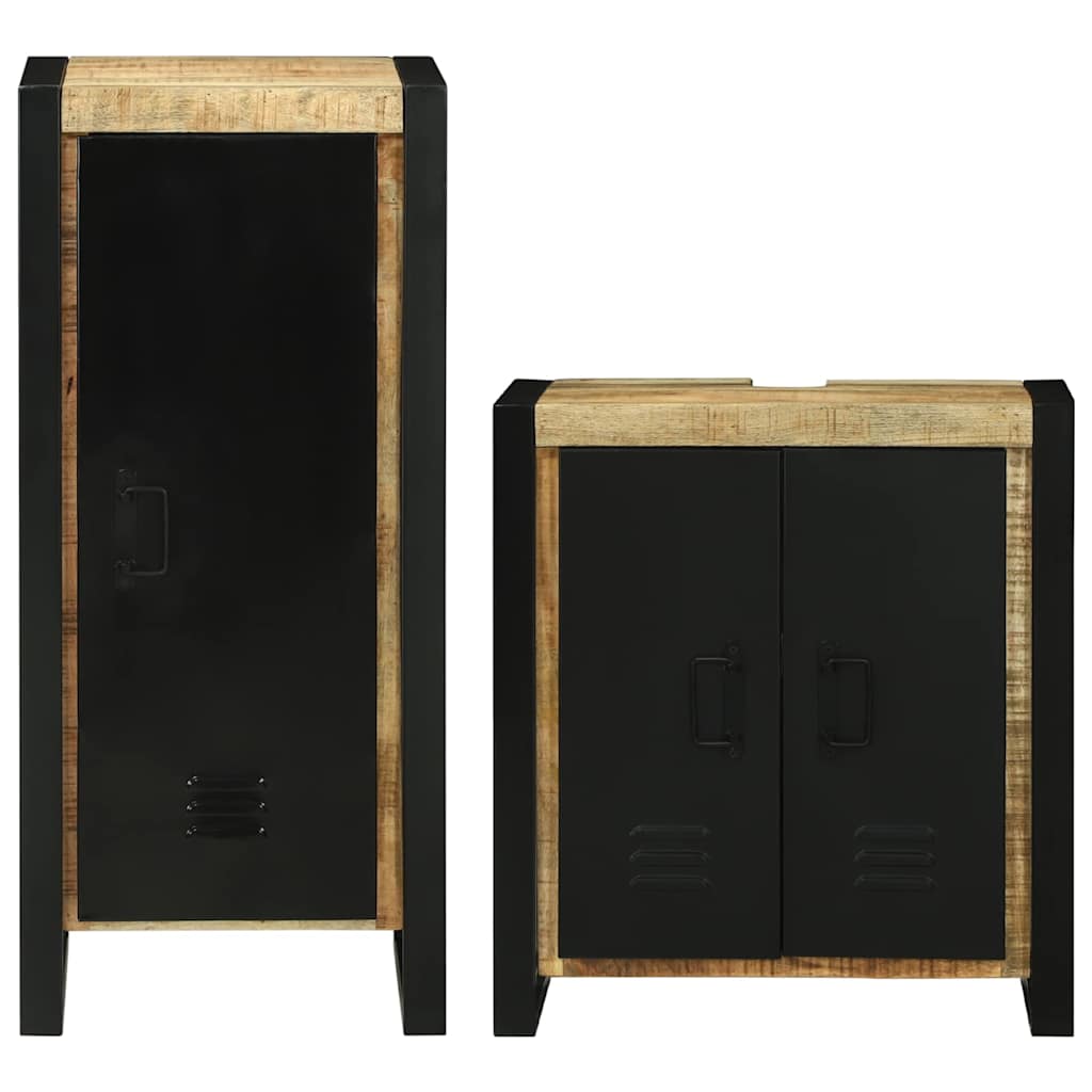 vidaXL Badkamermeubelset met opslag 2 pcs Bruin Massief Mango Hout