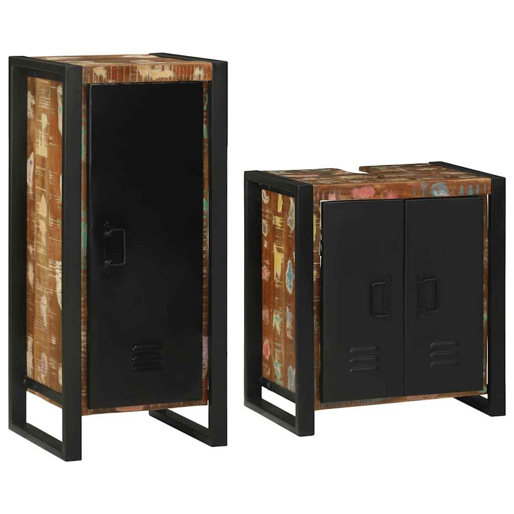 vidaXL Badkamermeubelset met opslag 2 pcs Bruin Massief Mango Hout