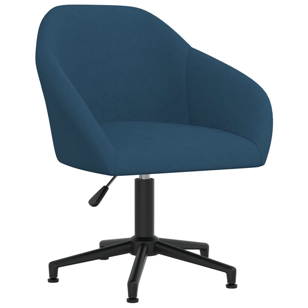 vidaXL Eetkamerstoel draaibaar fluweel blauw