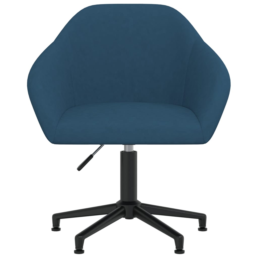 vidaXL Eetkamerstoel draaibaar fluweel blauw