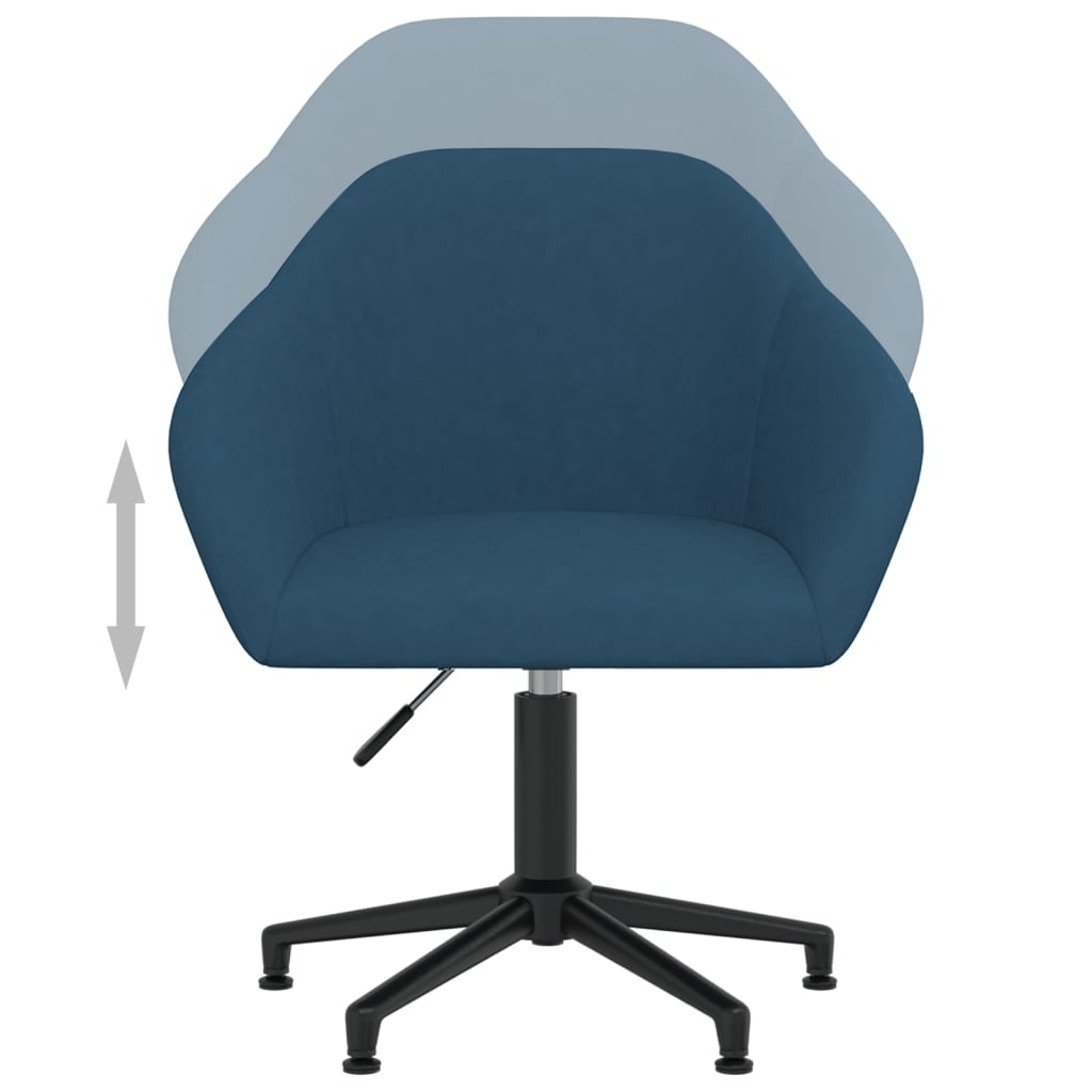 vidaXL Eetkamerstoel draaibaar fluweel blauw