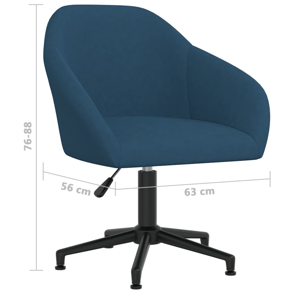 vidaXL Eetkamerstoel draaibaar fluweel blauw