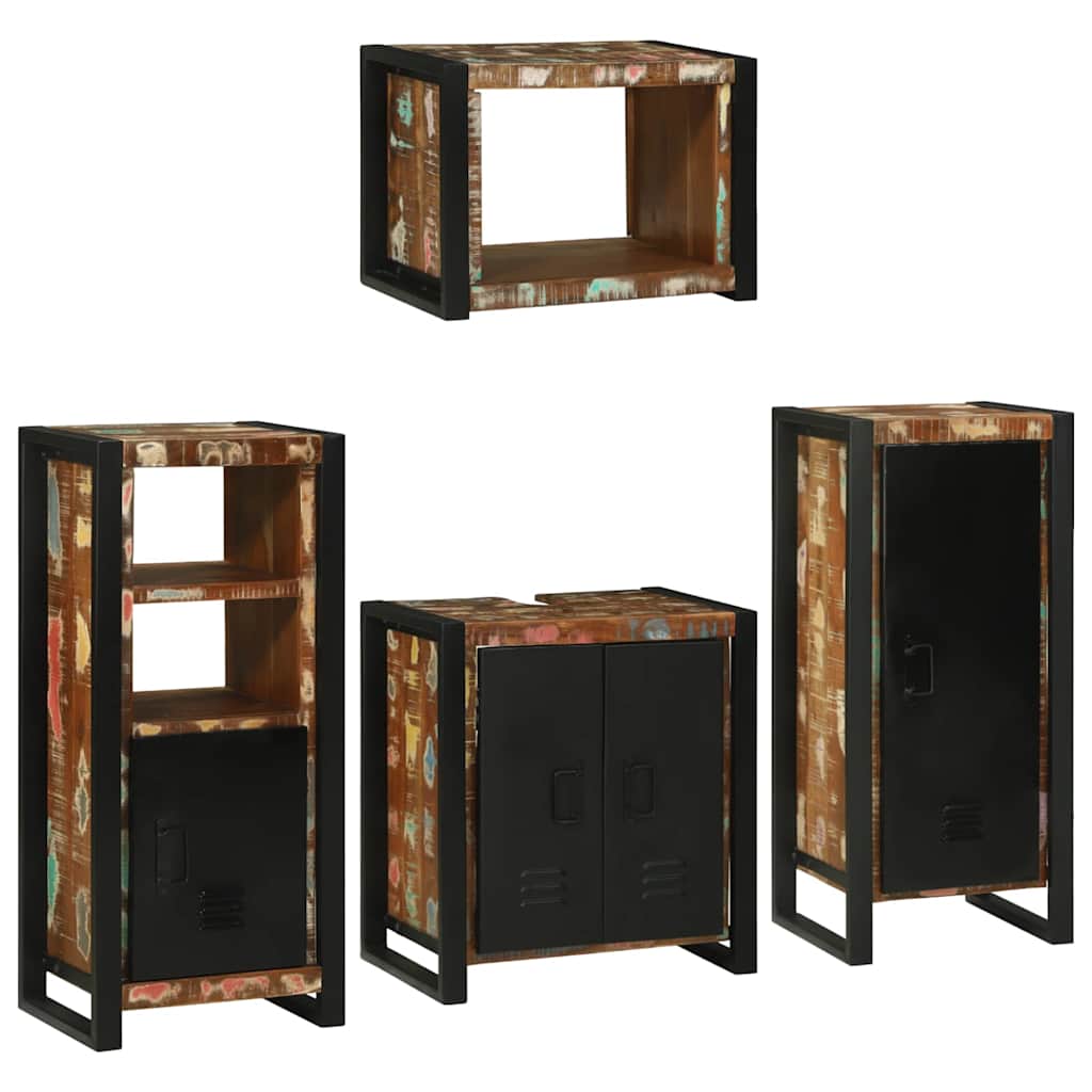vidaXL Badkamermeubelset Wandgemonteerd 4 pcs Bruin Massief Mango Hout
