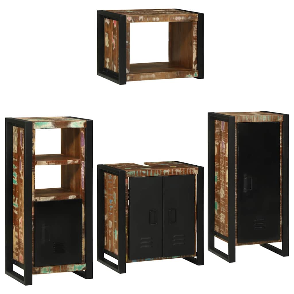 vidaXL Badkamermeubelset Wandgemonteerd 4 pcs Bruin Massief Mango Hout
