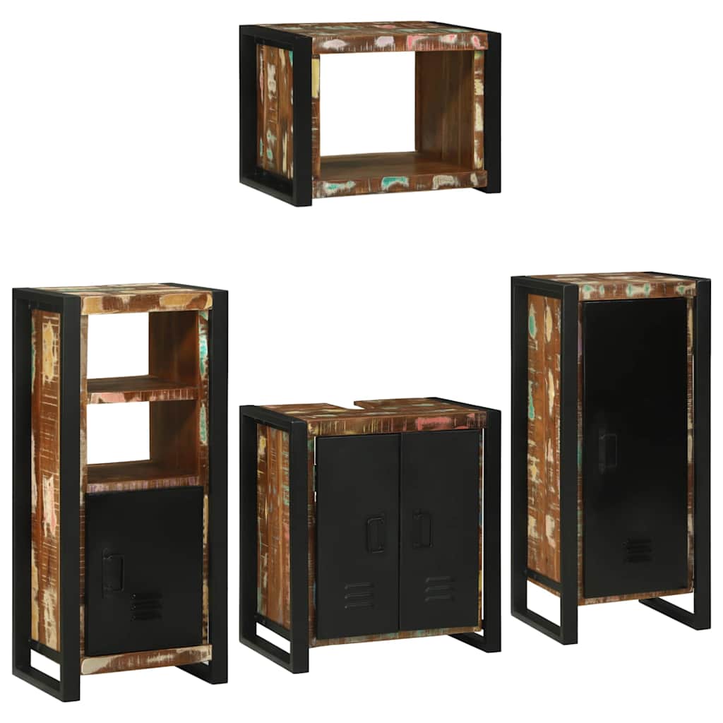 vidaXL Badkamermeubelset Wandgemonteerd 4 pcs Bruin Massief Mango Hout