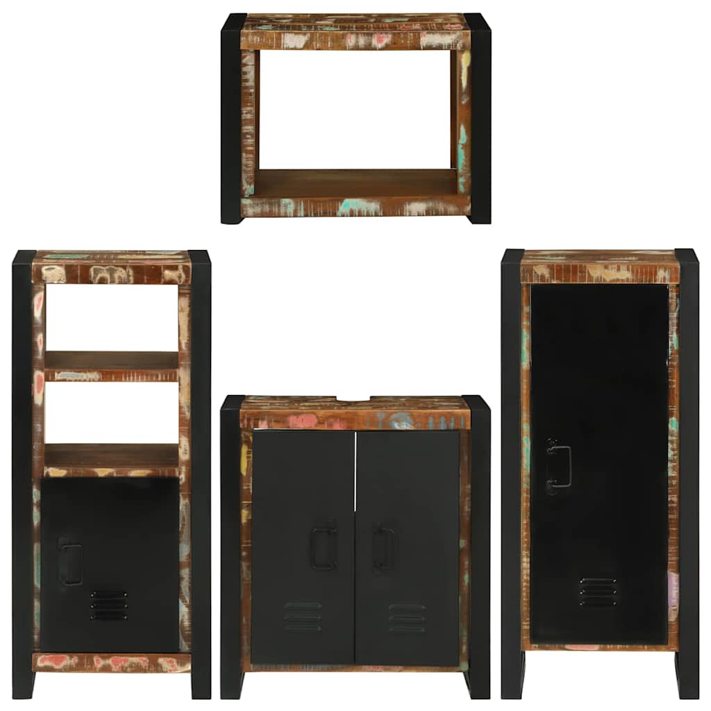 vidaXL Badkamermeubelset Wandgemonteerd 4 pcs Bruin Massief Mango Hout