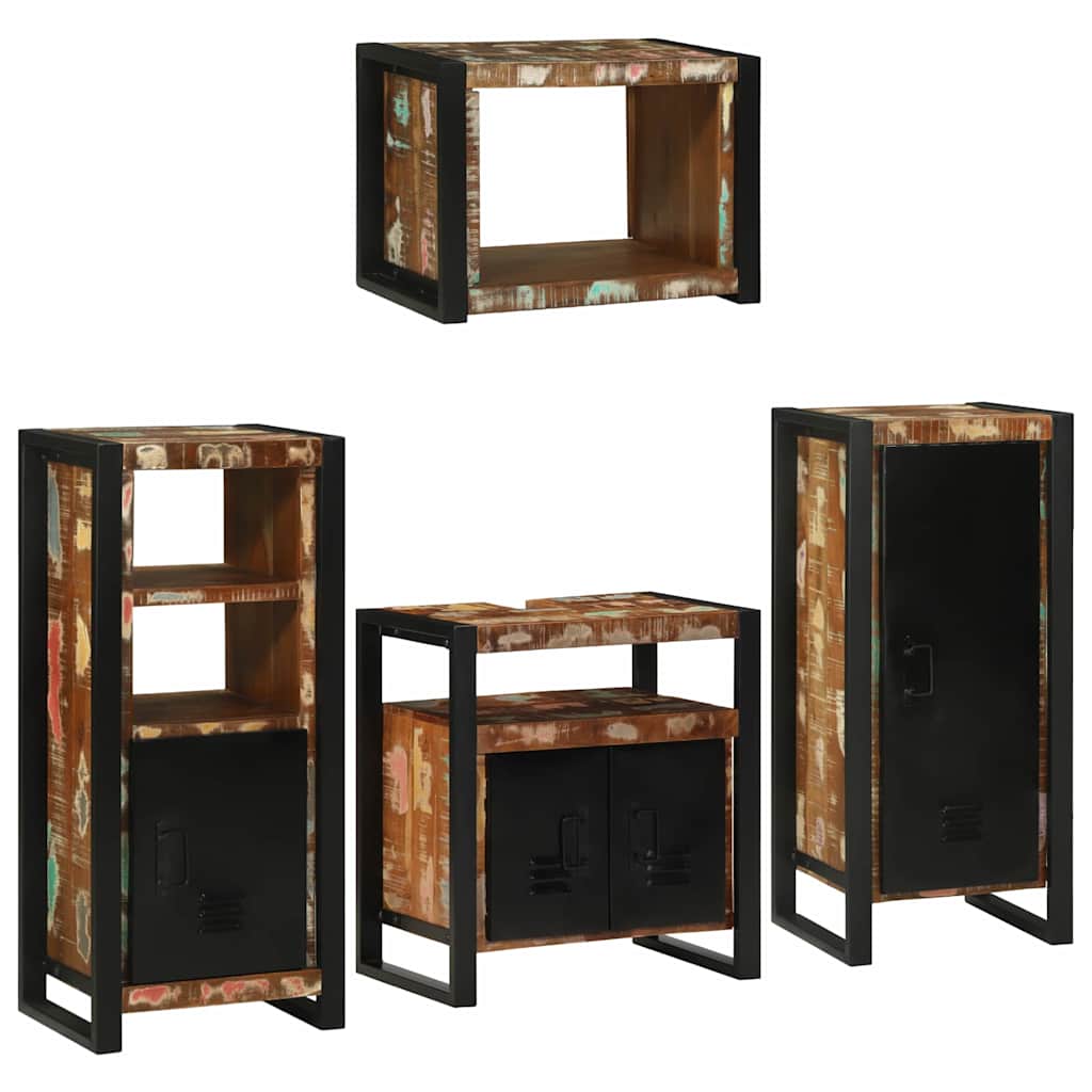 vidaXL Badkamermeubelset Wandgemonteerd 4 pcs Bruin Massief Mango Hout