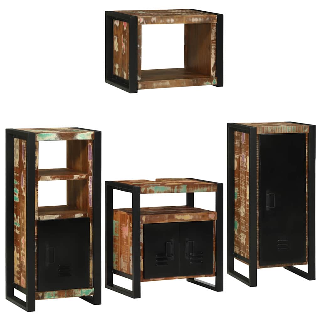 vidaXL Badkamermeubelset Wandgemonteerd 4 pcs Bruin Massief Mango Hout