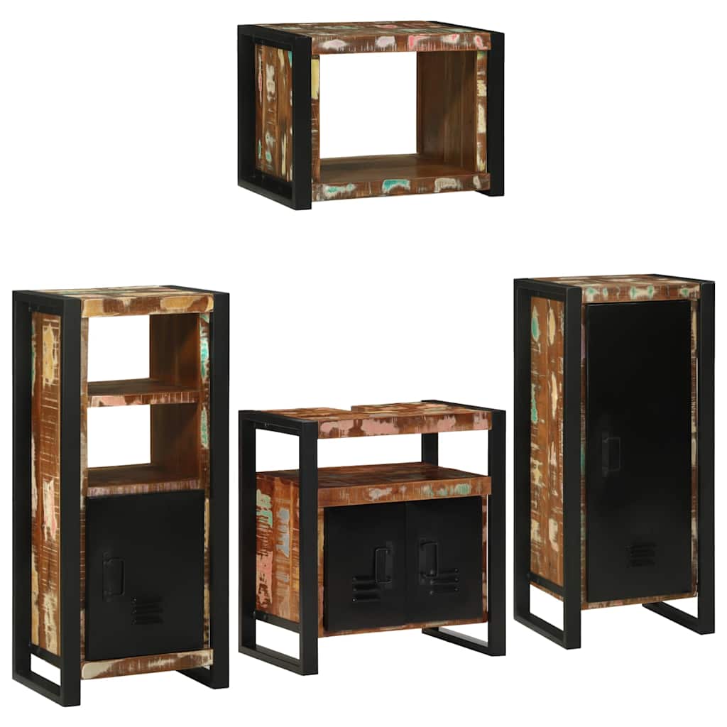 vidaXL Badkamermeubelset Wandgemonteerd 4 pcs Bruin Massief Mango Hout