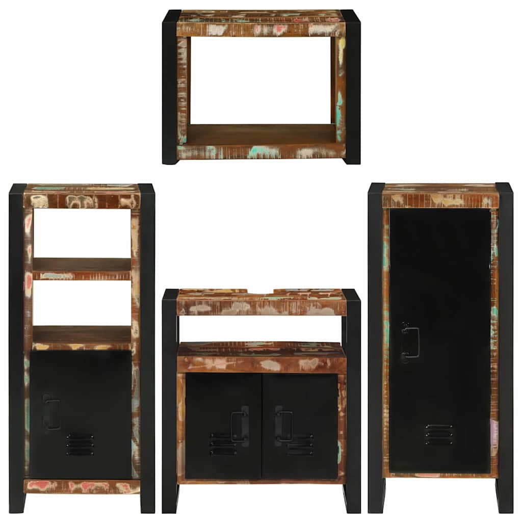 vidaXL Badkamermeubelset Wandgemonteerd 4 pcs Bruin Massief Mango Hout