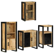 vidaXL Badkamermeubelset Wandgemonteerd 4 pcs Bruin Massief Mango Hout