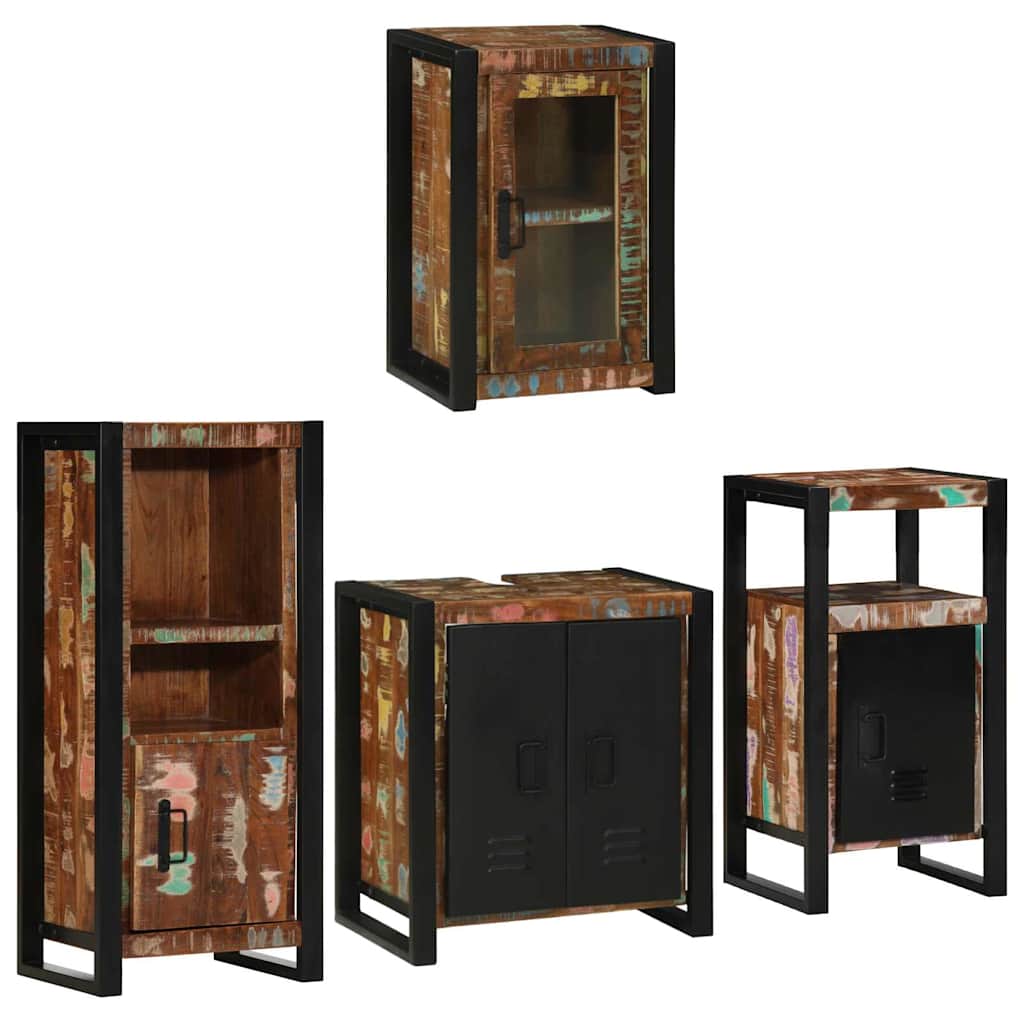 vidaXL Badkamermeubelset Wandgemonteerd 4 pcs Bruin Massief Mango Hout