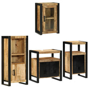 vidaXL Badkamermeubelset Wandgemonteerd 4 pcs Bruin Massief Mango Hout