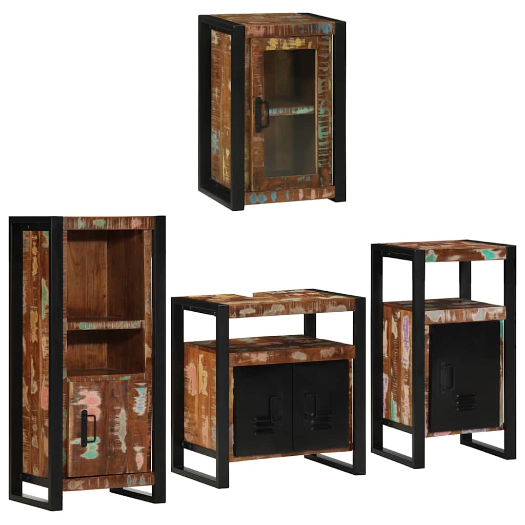 vidaXL Badkamermeubelset Wandgemonteerd 4 pcs Bruin Massief Mango Hout