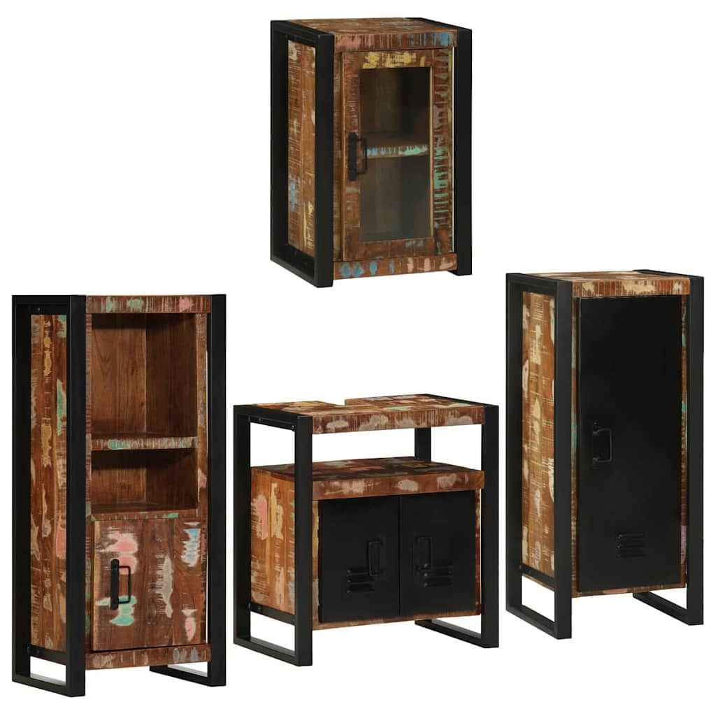 vidaXL Badkamermeubelset Wandgemonteerd 4 pcs Bruin Massief Mango Hout