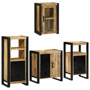 vidaXL Badkamermeubelset Wandgemonteerd 4 pcs Bruin Massief Mango Hout