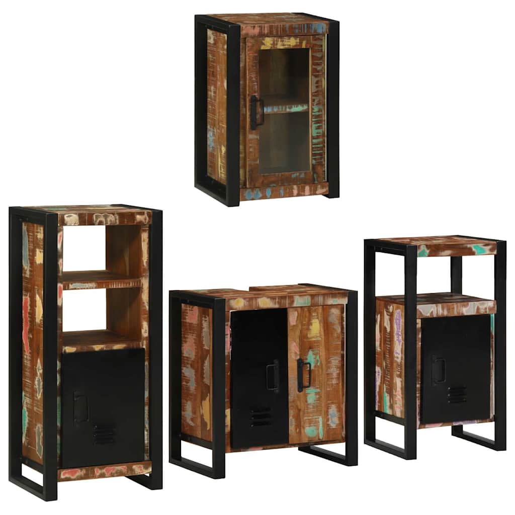 vidaXL Badkamermeubelset Wandgemonteerd 4 pcs Bruin Massief Mango Hout
