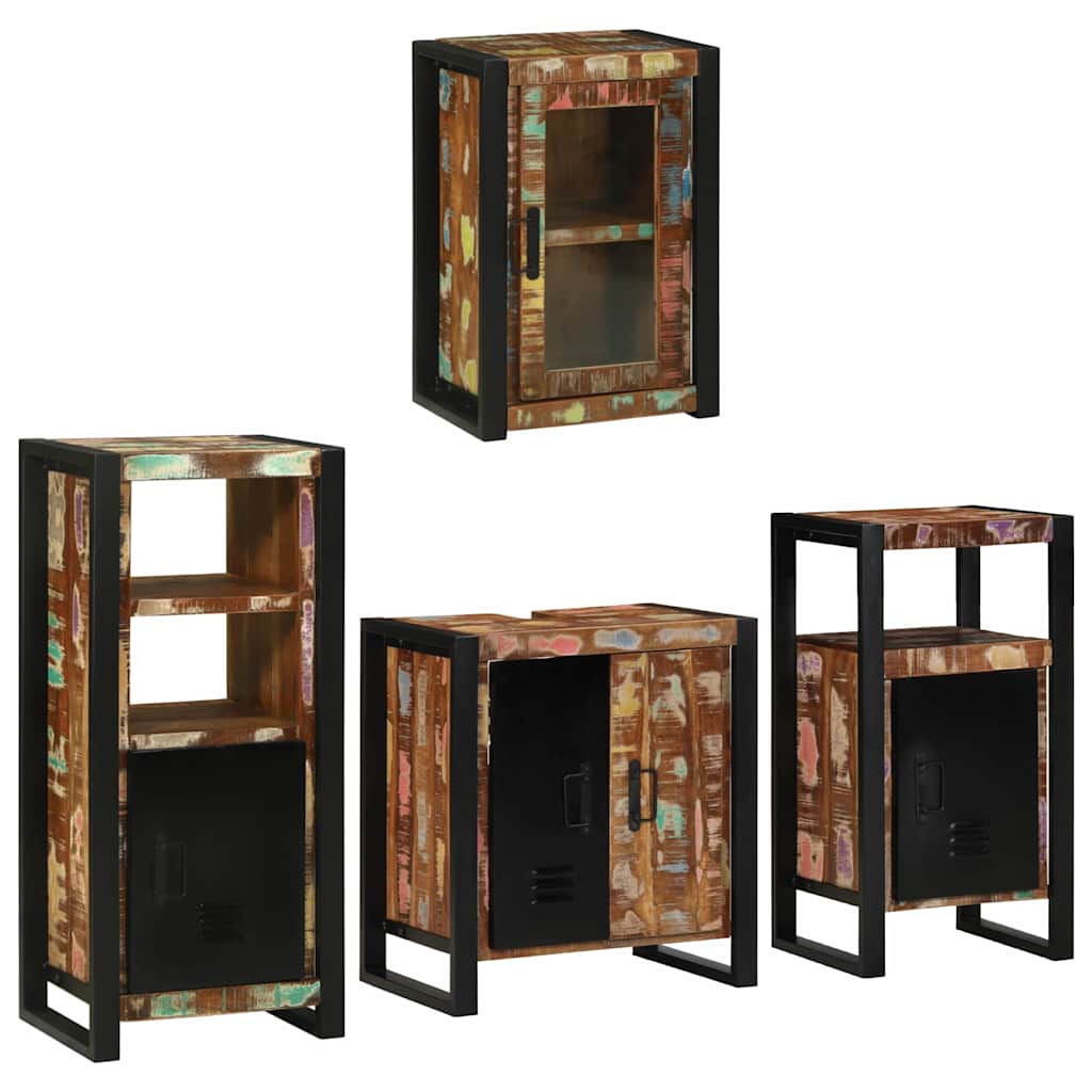 vidaXL Badkamermeubelset Wandgemonteerd 4 pcs Bruin Massief Mango Hout