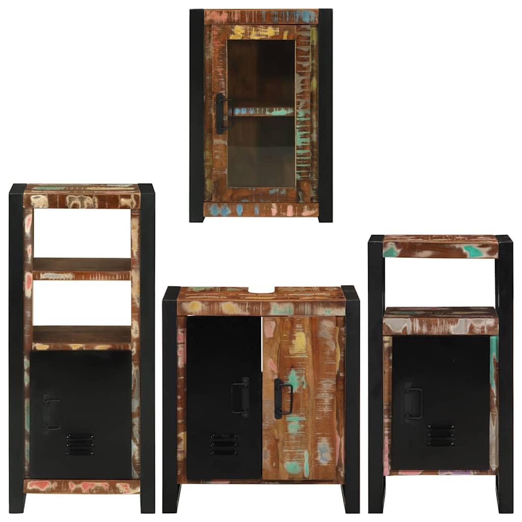 vidaXL Badkamermeubelset Wandgemonteerd 4 pcs Bruin Massief Mango Hout