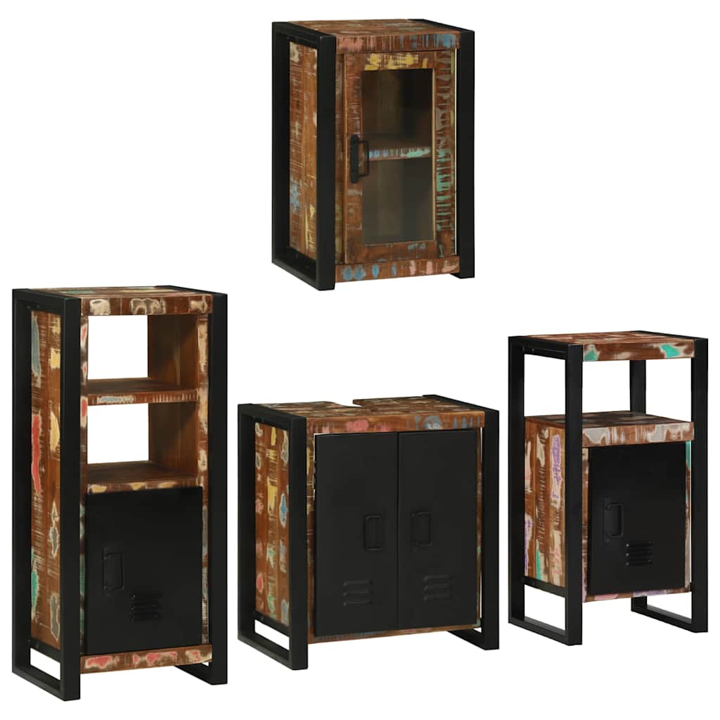vidaXL Badkamermeubelset Wandgemonteerd 4 pcs Bruin Massief Mango Hout