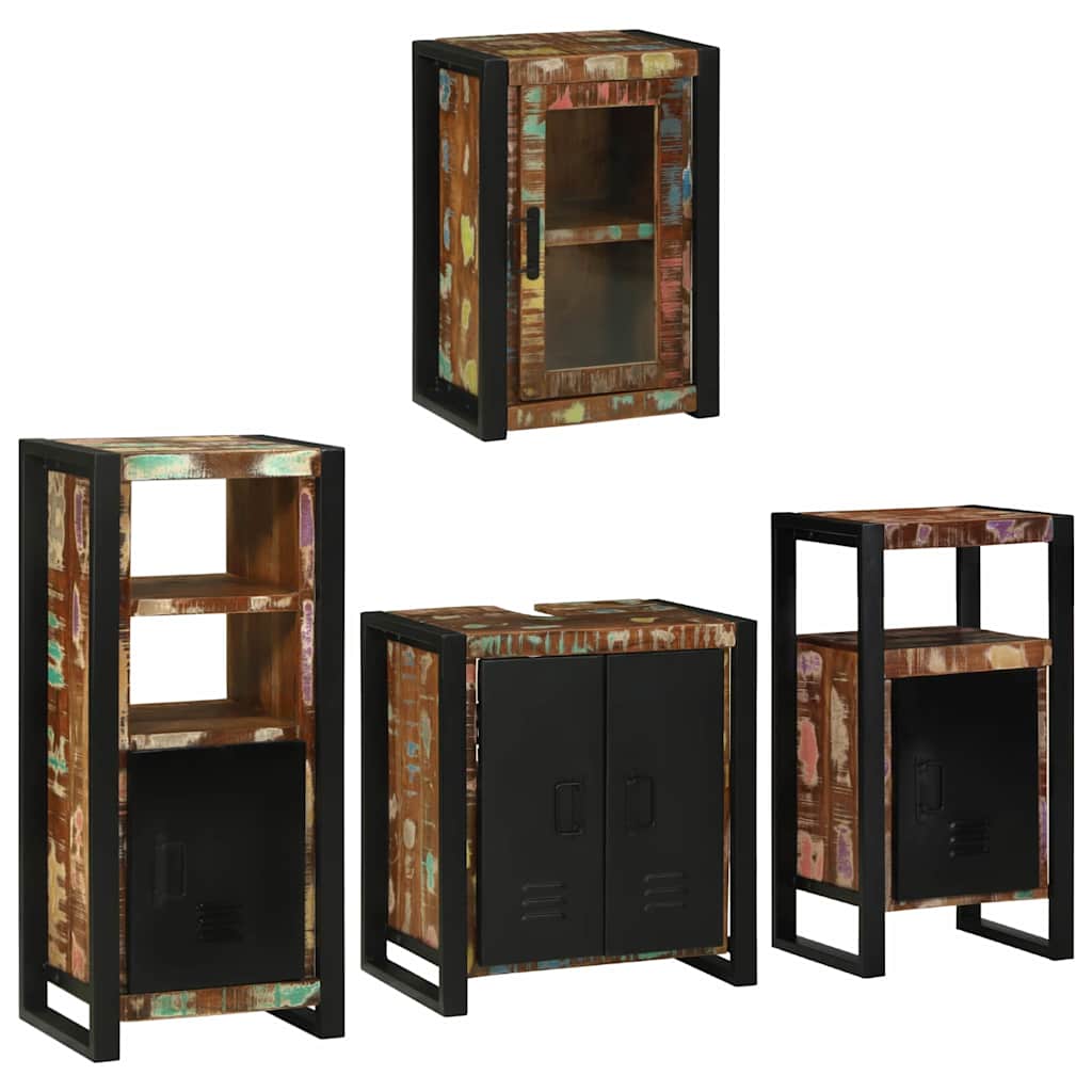 vidaXL Badkamermeubelset Wandgemonteerd 4 pcs Bruin Massief Mango Hout