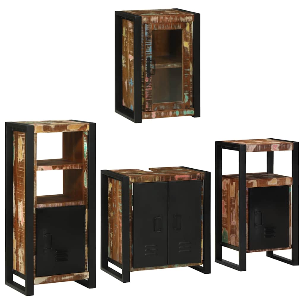 vidaXL Badkamermeubelset Wandgemonteerd 4 pcs Bruin Massief Mango Hout