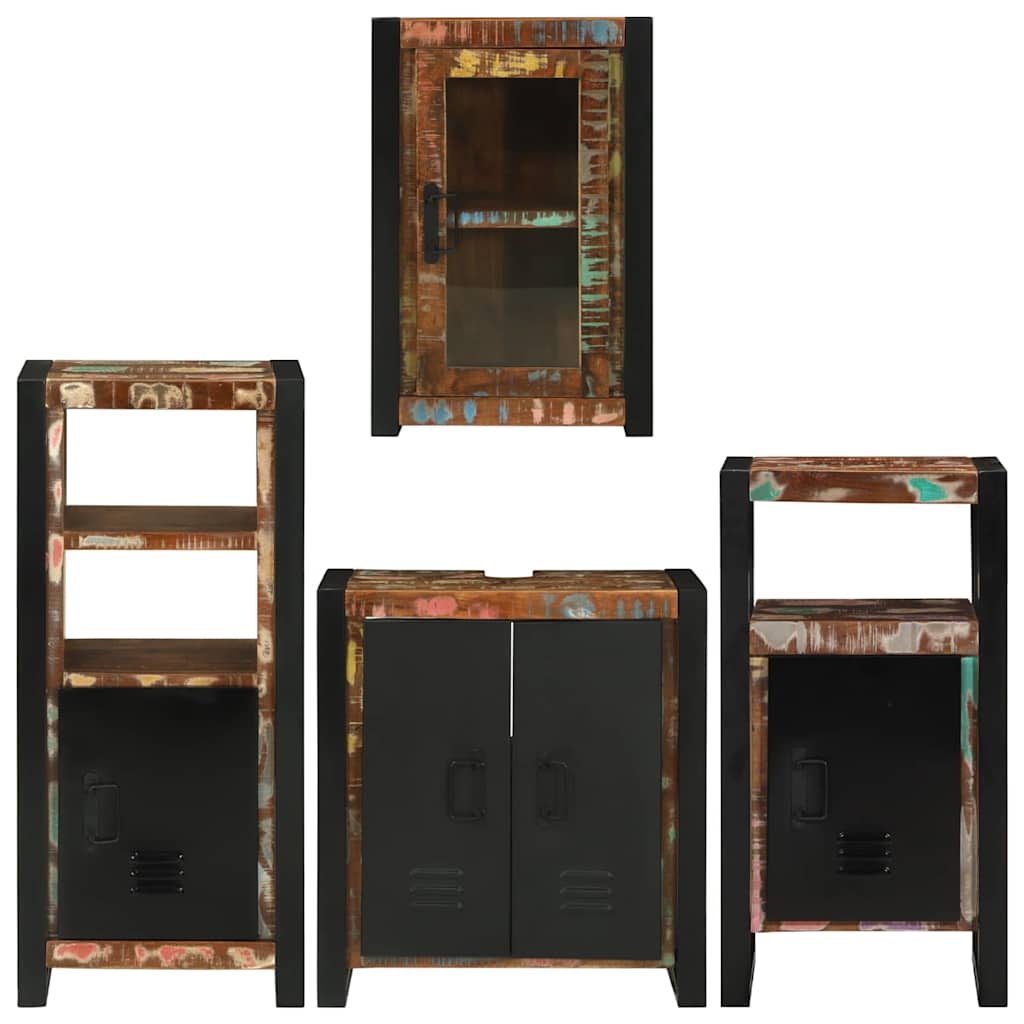 vidaXL Badkamermeubelset Wandgemonteerd 4 pcs Bruin Massief Mango Hout