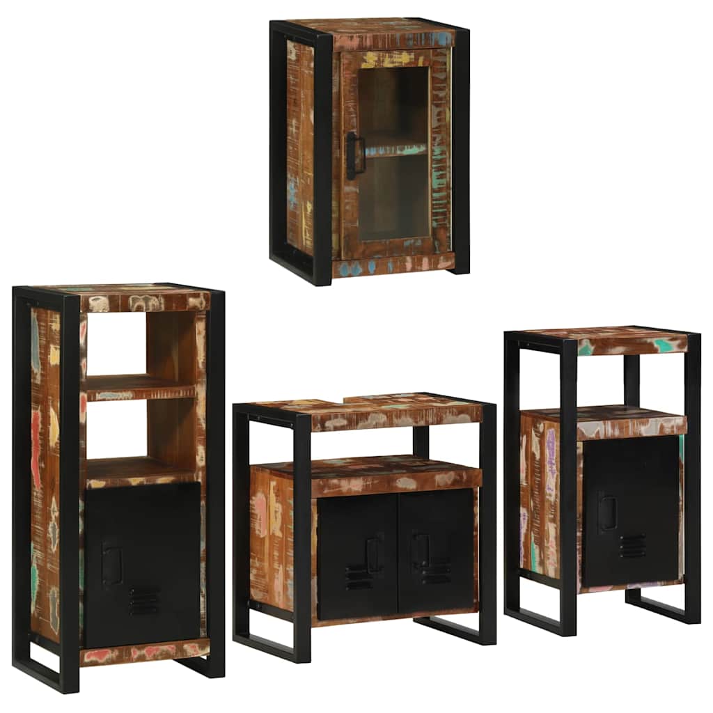 vidaXL Badkamermeubelset Wandgemonteerd 4 pcs Bruin Massief Mango Hout