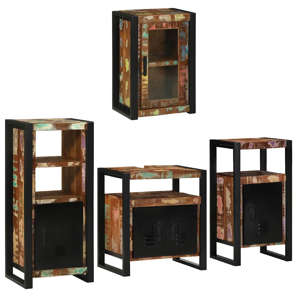 vidaXL Badkamermeubelset Wandgemonteerd 4 pcs Bruin Massief Mango Hout