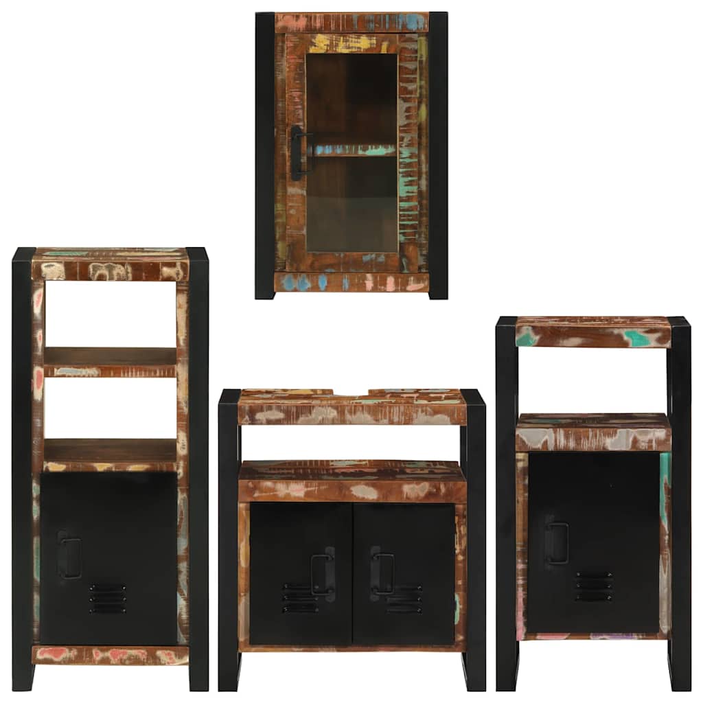 vidaXL Badkamermeubelset Wandgemonteerd 4 pcs Bruin Massief Mango Hout