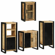 vidaXL Badkamermeubelset Wandgemonteerd 4 pcs Bruin Massief Mango Hout