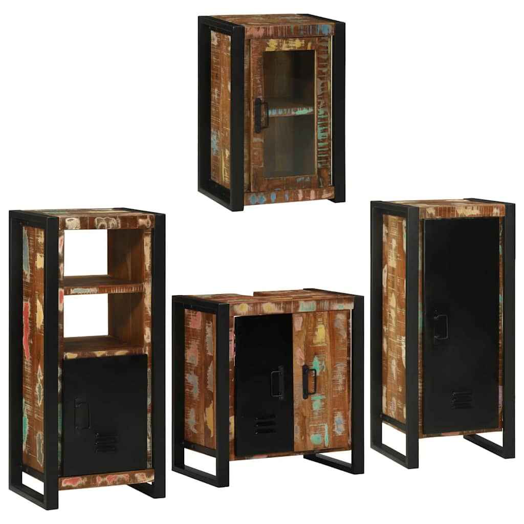 vidaXL Badkamermeubelset Wandgemonteerd 4 pcs Bruin Massief Mango Hout