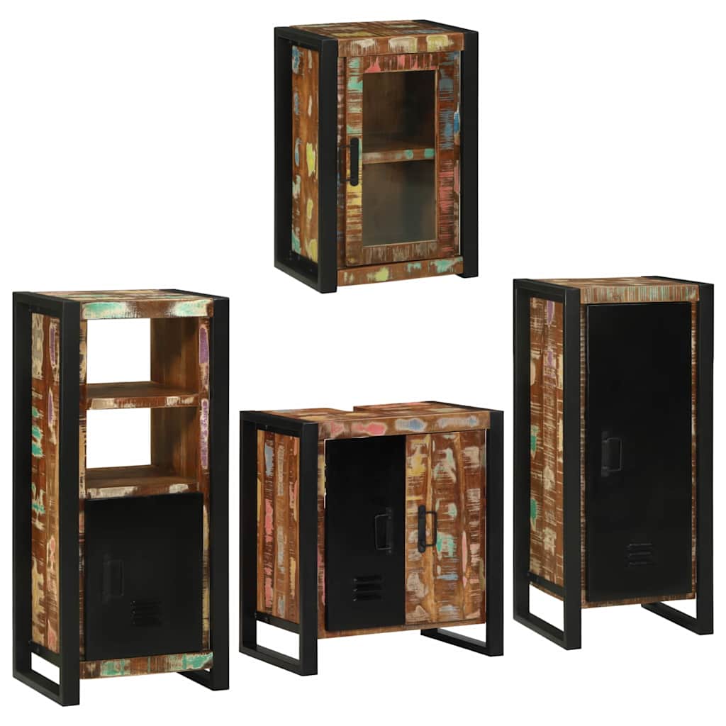 vidaXL Badkamermeubelset Wandgemonteerd 4 pcs Bruin Massief Mango Hout