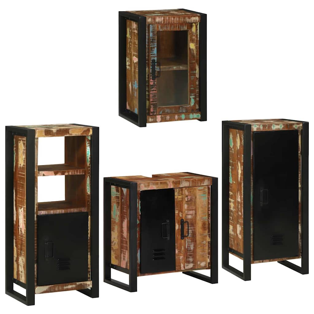 vidaXL Badkamermeubelset Wandgemonteerd 4 pcs Bruin Massief Mango Hout