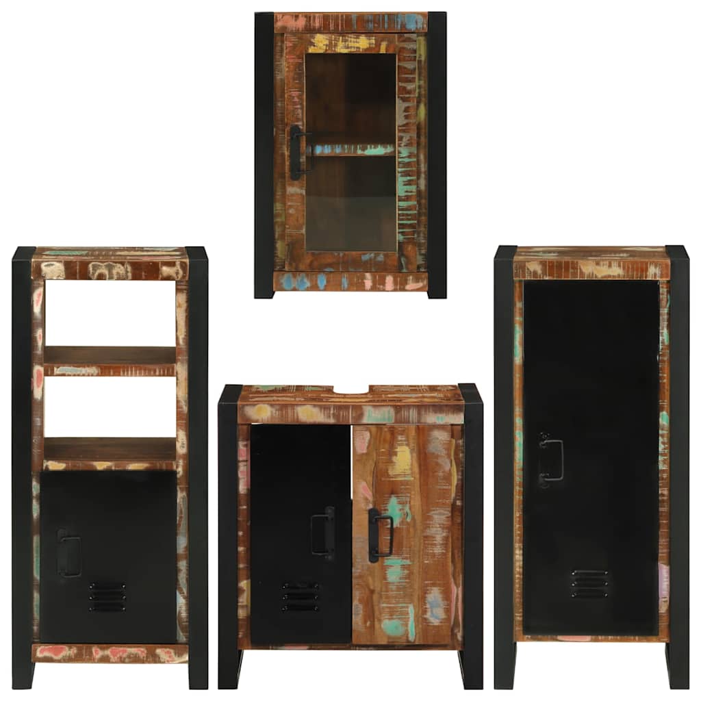 vidaXL Badkamermeubelset Wandgemonteerd 4 pcs Bruin Massief Mango Hout