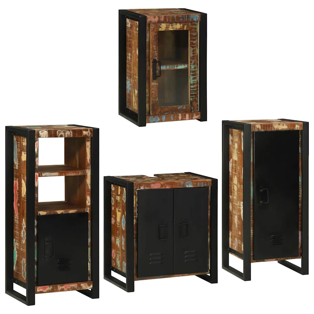 vidaXL Badkamermeubelset Wandgemonteerd 4 pcs Bruin Massief Mango Hout