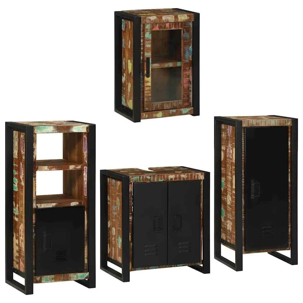vidaXL Badkamermeubelset Wandgemonteerd 4 pcs Bruin Massief Mango Hout