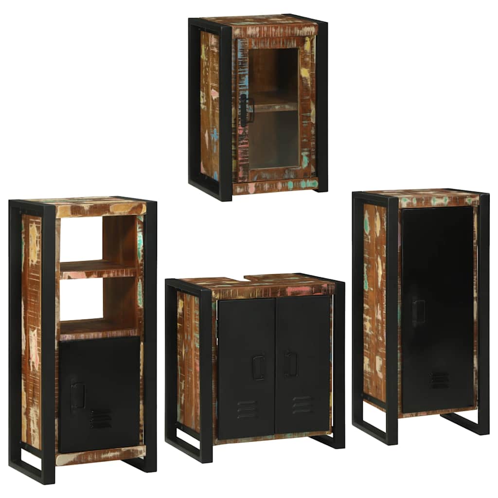 vidaXL Badkamermeubelset Wandgemonteerd 4 pcs Bruin Massief Mango Hout