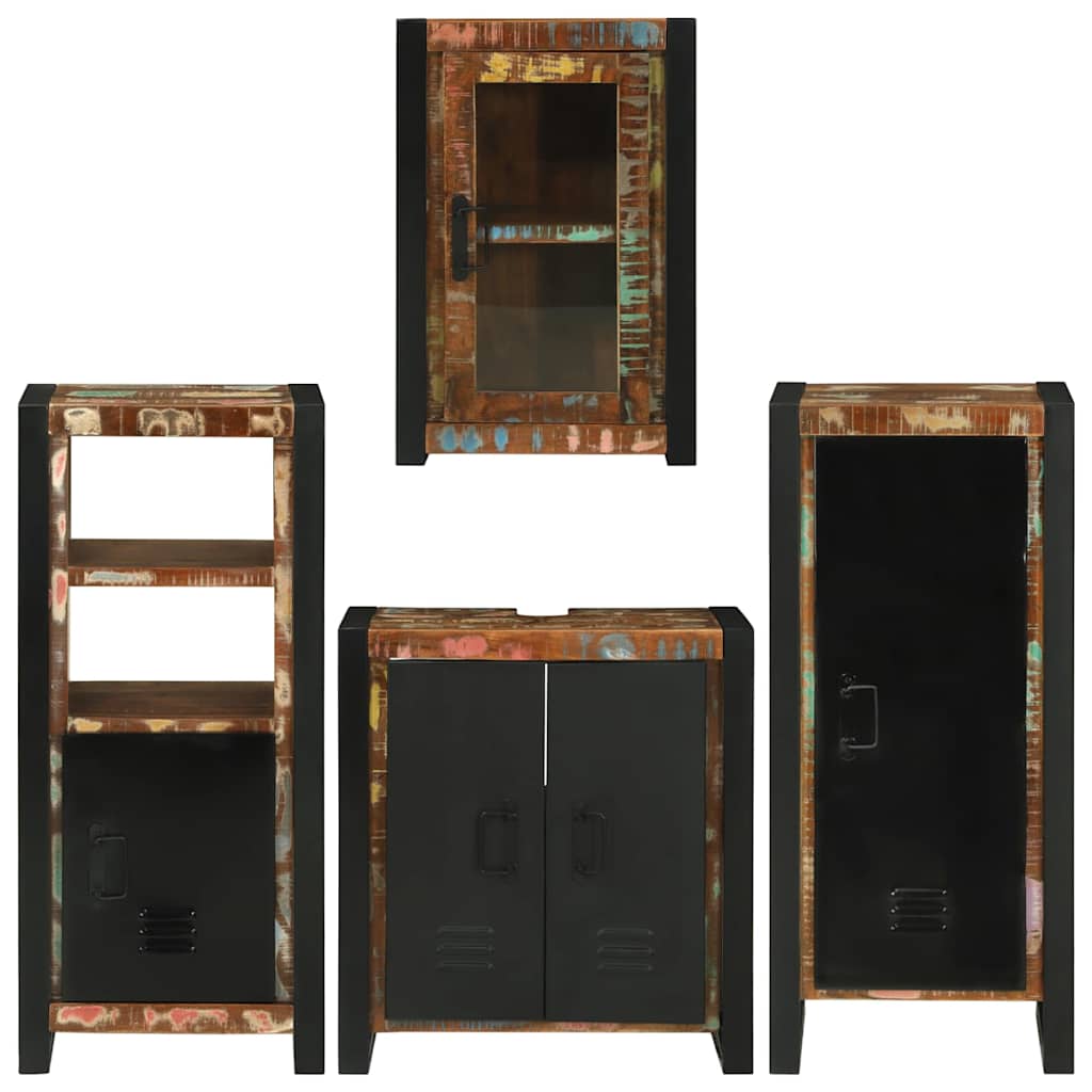 vidaXL Badkamermeubelset Wandgemonteerd 4 pcs Bruin Massief Mango Hout