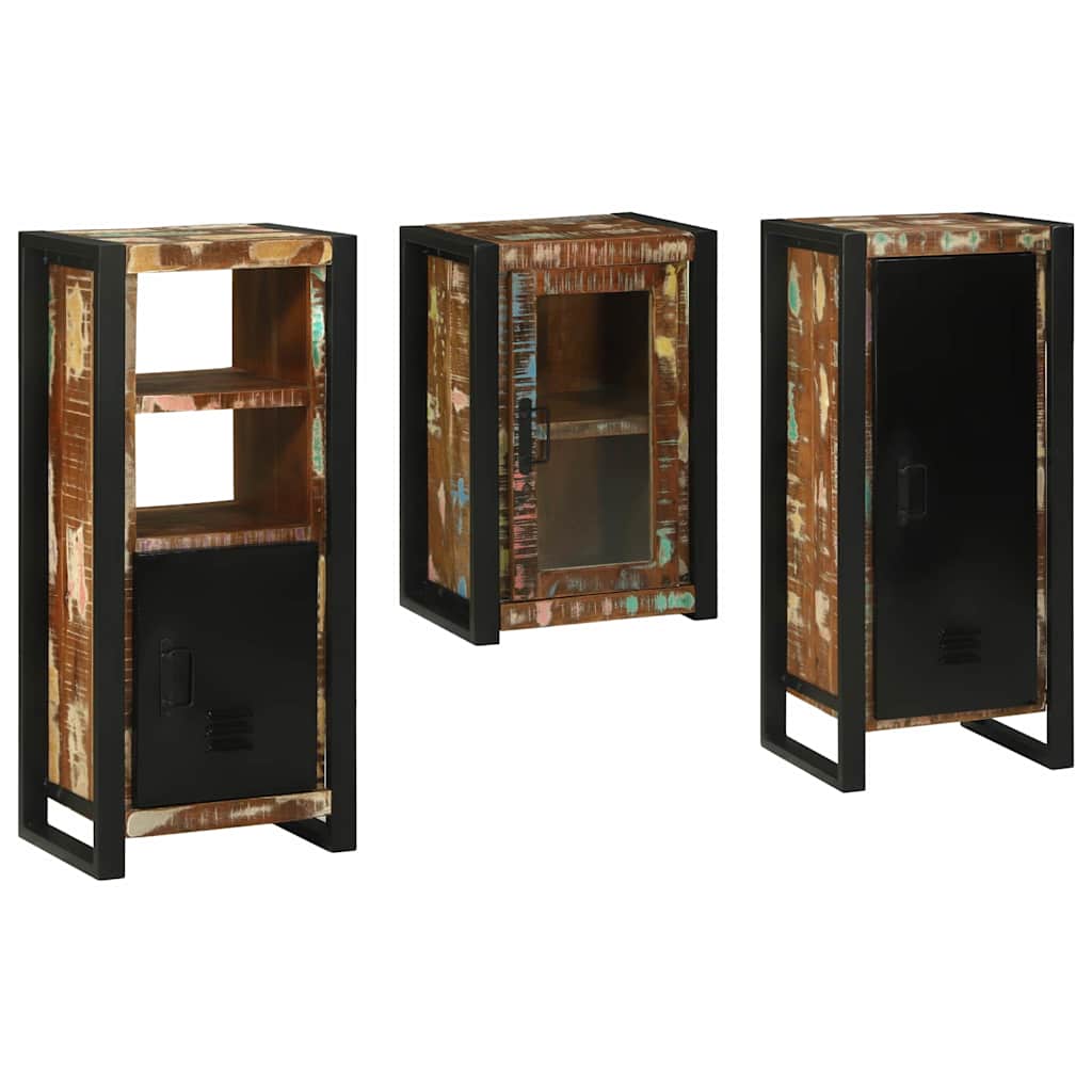 vidaXL Badkamermeubelset Wandgemonteerd 3 pcs Bruin Massief Mango Hout