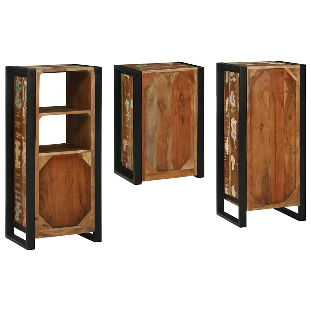 vidaXL Badkamermeubelset Wandgemonteerd 3 pcs Bruin Massief Mango Hout