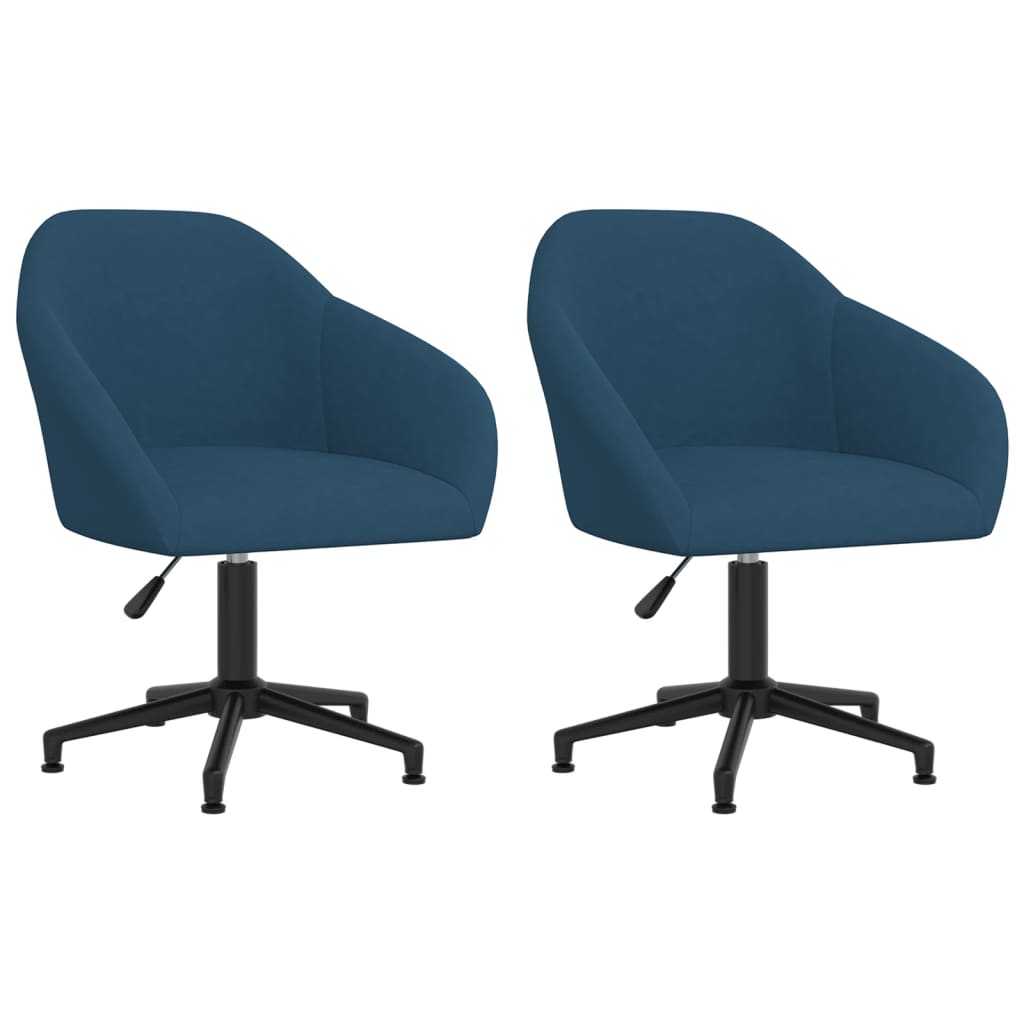 vidaXL Eetkamerstoel draaibaar fluweel blauw