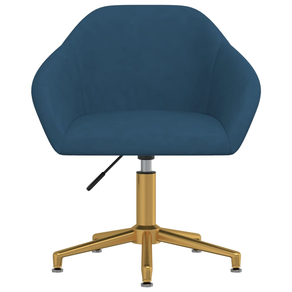 vidaXL Eetkamerstoel draaibaar fluweel blauw
